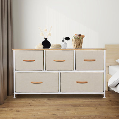 5-Drawer Double Dresser – 40" Wide, Stylish & Functional Storage Organizer For Bedroom by Ebern Designs