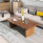 Table basse brune en bois massif-1242230827