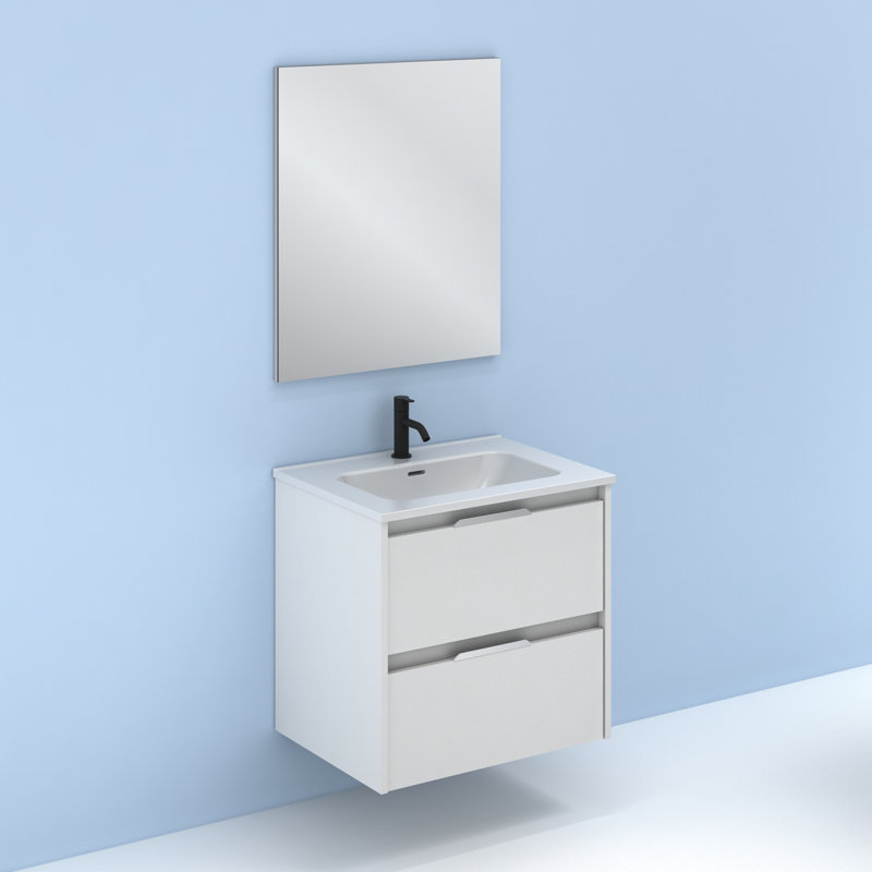 Vanity & Mirror Set, White