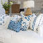 Coussin lombaire au crochet bleu 35 x 53 cm