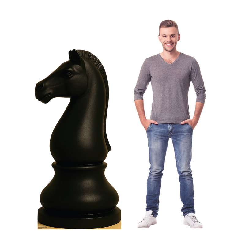 Chess Knight - noir