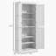 Garde-manger autoportant, armoire de rangement haute avec 4 portes et tablettes réglables
