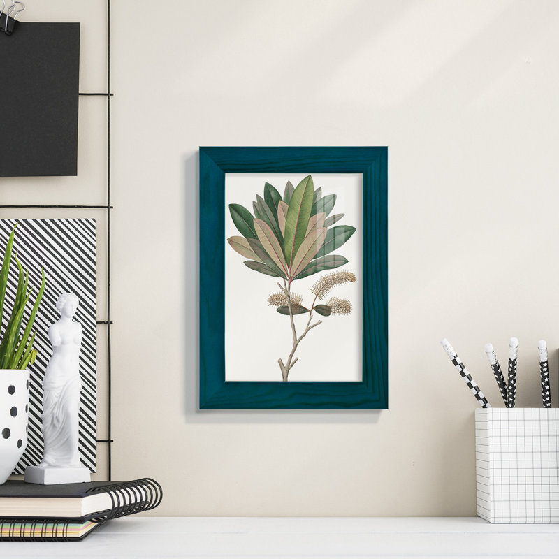 Fall Foliage VI, reproduction d'art encadrée, H 6 po x l 4 po x P 1 po, Bleu