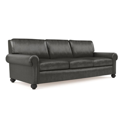 Leroy Rolled Panel-Arm Sofa with Bun Feet