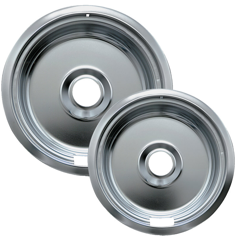 2 Piece Cooktop Style F Canadian Plug-in Electric Range Drip Pan Set, Chrome