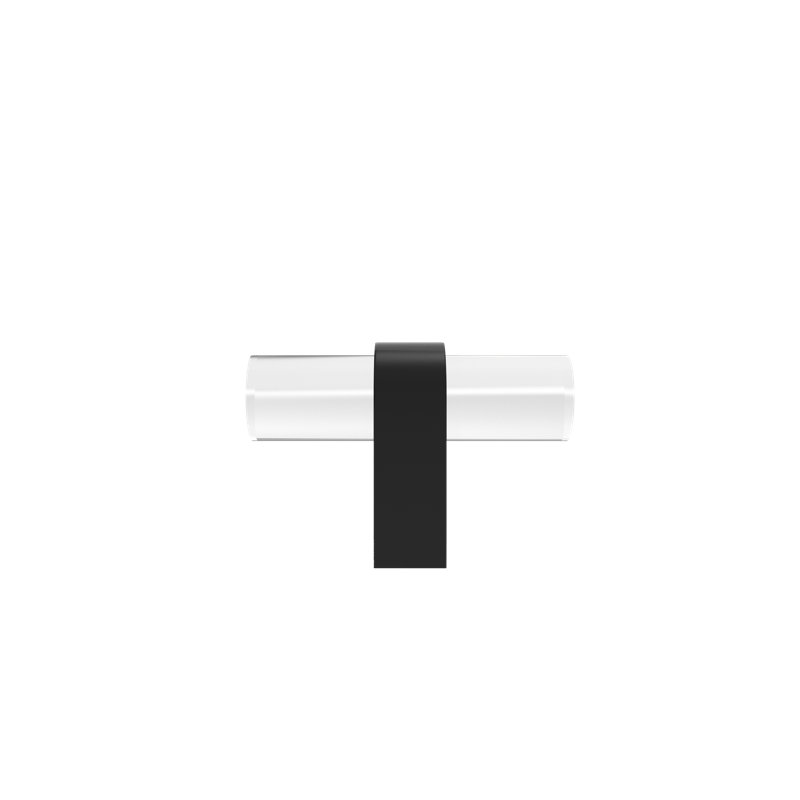 Clarity Acrylic Bar Knob, Matte Black/Clear Acrylic