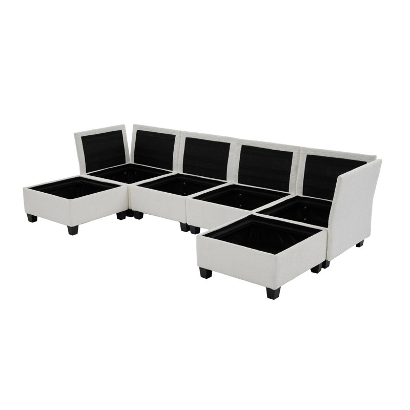 Loveseat Sofa 70.9" Free-Combined Sectional Convertible Sofa Bed With Storage Space, Two Movable Ottomans, Four USB Ports And Two Cup Holders For Living Room