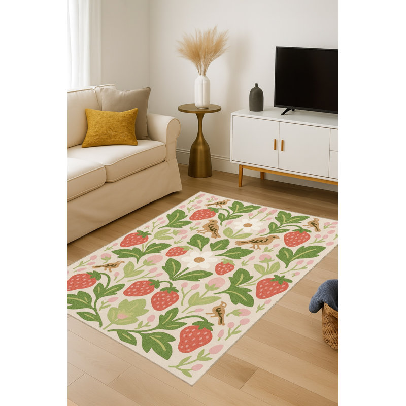 Tapis beige tissé traditionnel Mosso, 4'11" x 9'10"