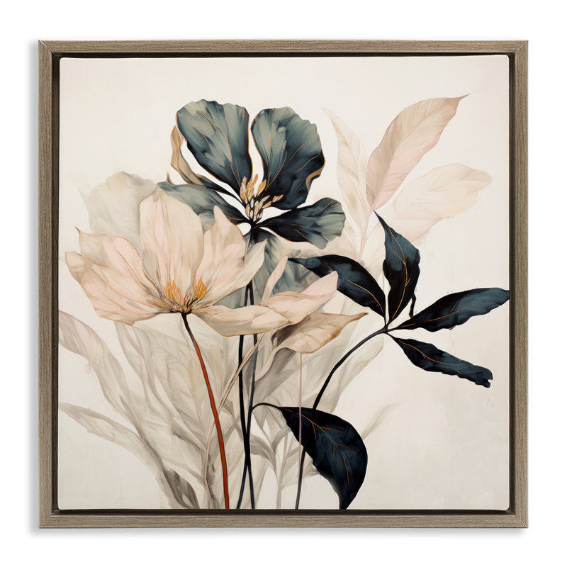 «Lovely Mute Blooms», art mural encadré par Lazar Studio, Cadre flottant orme Montalcino, H 25 po x l 25 po