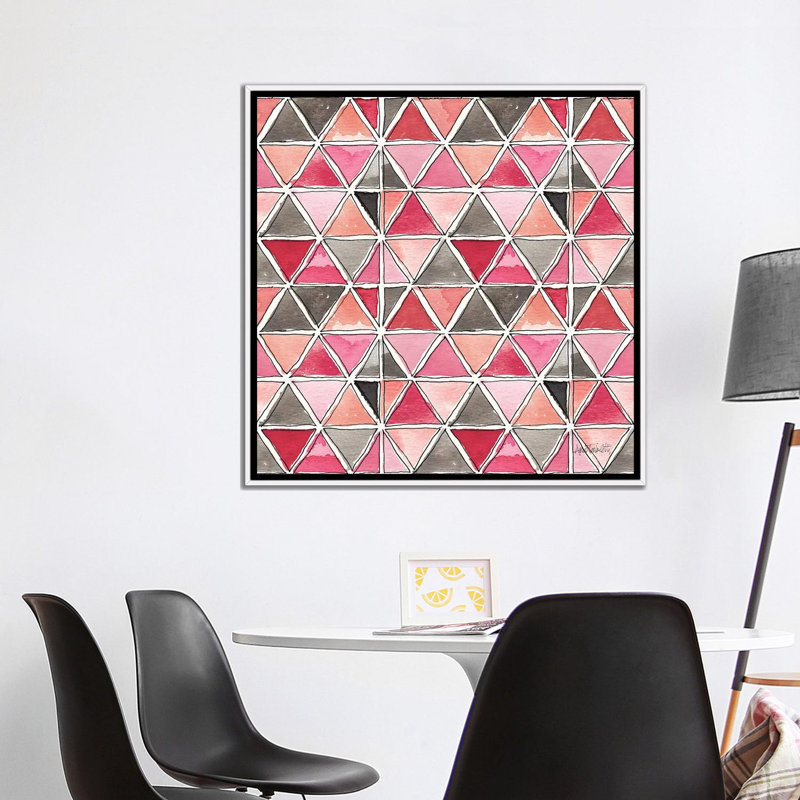 « chic accents pattern », art, H 37 po x l 37 po x P 1,5 po, Toile blanche encadrée