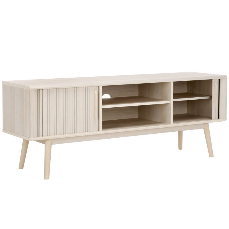 Johnye Storage TV Stand, Bleached White