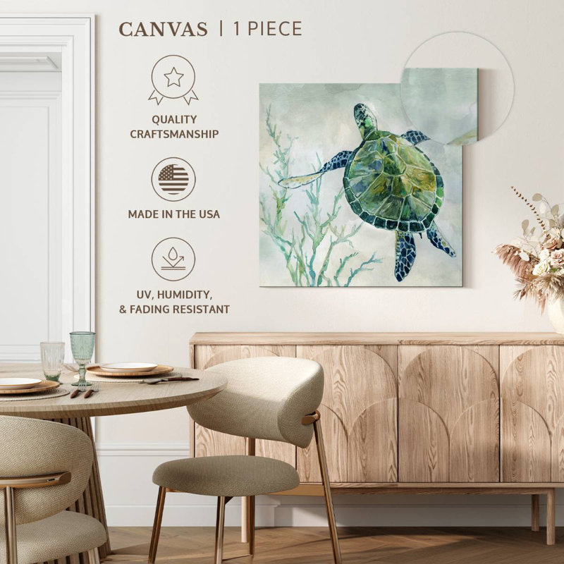 Crowle Seagrass Turtle II, 16" H x 16" W