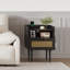 Table de chevet en rotin, ensemble de 2, table d'appoint moderne avec station de charge-973062076