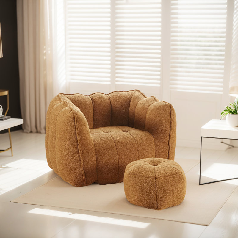 Fauteuil d'appoint capitonné avec repose-pieds l 42 po, Polyester kaki