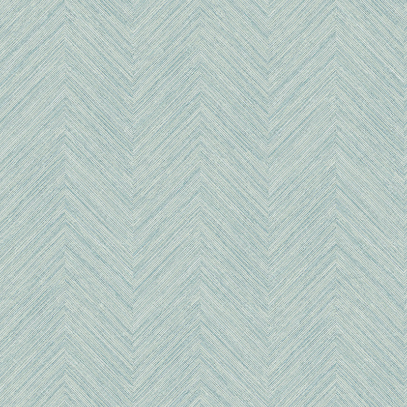 Papier peint Chevron en lin Aqua Caladesi, Aqua Blue