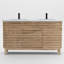 Ensemble de meuble-lavabo à double cuve 60 "avec lavabo en résine, robinet, assemblage requis-250702348