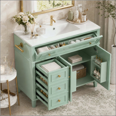 Meuble-lavabo 36 po avec rangement inclinable