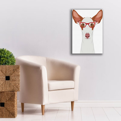 «Ibizan Hound Porter Hipster Glasses» par Furbaby Affiliates, art mural sur toile