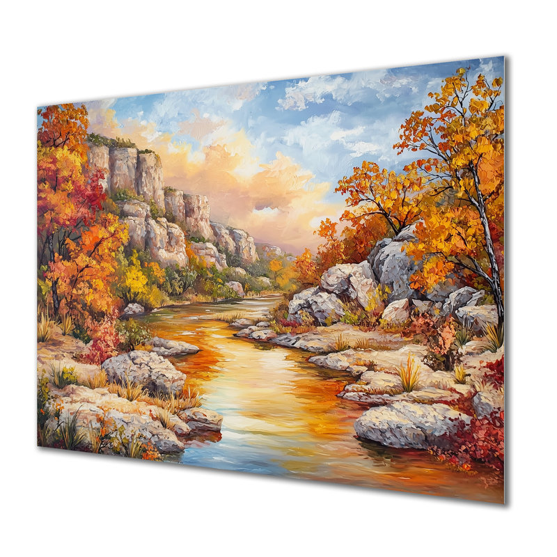 Pecos River In Texas II - paysages, art mural en métal, impression sur métal, H 16 po x l 32 po