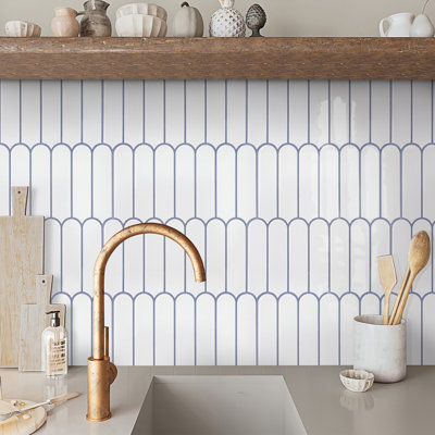 Fish Scale Peel and Stick Backsplash Tiles - Thicker Design 12"x12"(Set of 10)