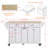 Kitchen Island With Rubber Wood Countertop, Kitchen Cart On 5 Wheels With Storage Cabinet And 2 Top Drawers And A Center Double Layered Storage Drawer For Dinning Room-1394408878