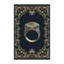 Tapis damassé traditionnel gris Kymani lavable à la machine - reliure noire-1804007911