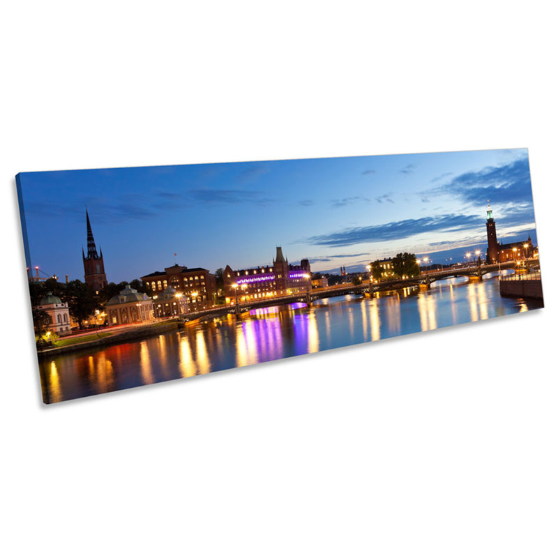 Stockholm Sweden Skyline - Wrapped Canvas Panoramic Art Prints, 30.48cm H x 91.44cm W