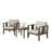 Junco Teak Outdoor Two-Person Patio Set With Cushions And Side Table-124178250-124178244