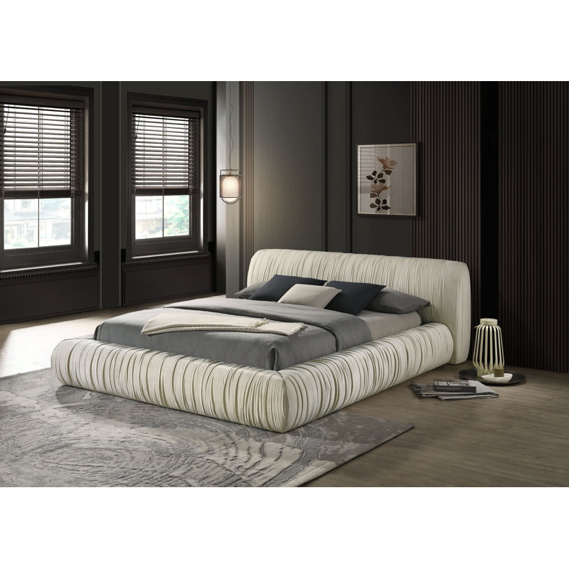 Clenton Platform Bed, Ivory, Queen