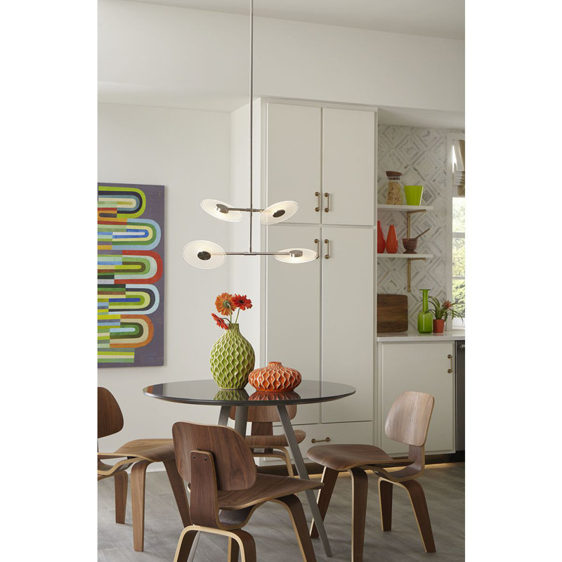 Luminaire suspendu unique à 3 lumières Mcduff, Nickel brossé