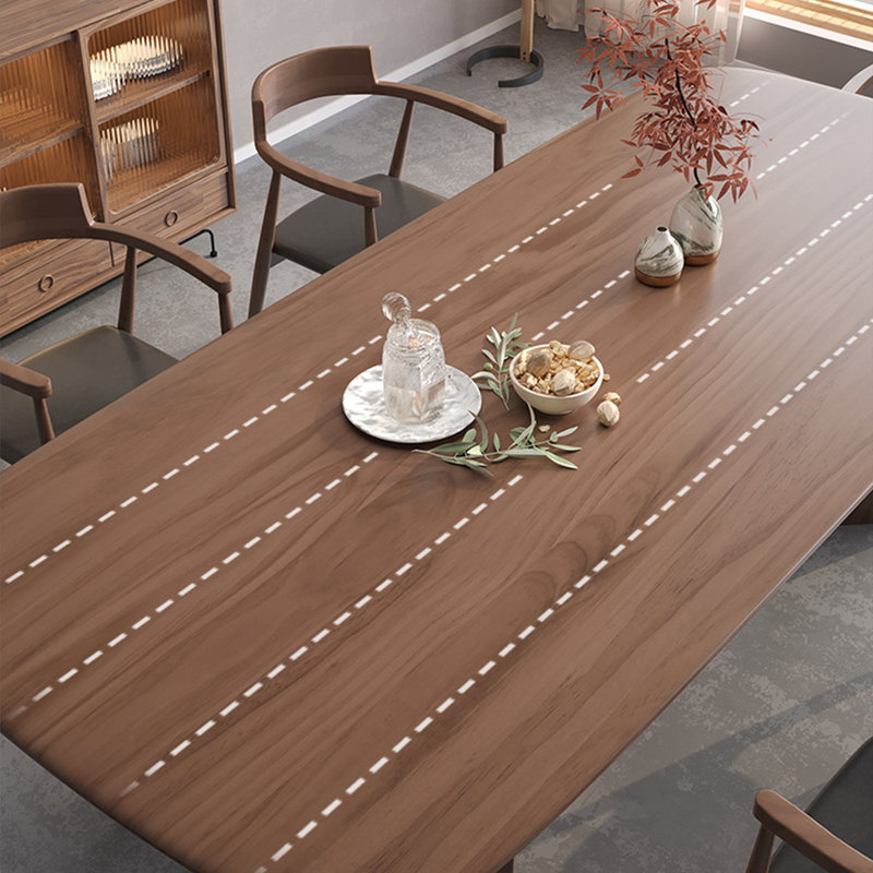 ensemble de table de salle à manger en bois massif de style luxueux clair, H 29,5 po x L 62,9 po x l 27,5 po