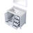 Dark Grey Bath Vanity 36 in. W x 22 in. D, Left Offset Carrara Marble Top, and 34 in. Mirrors-1470552200