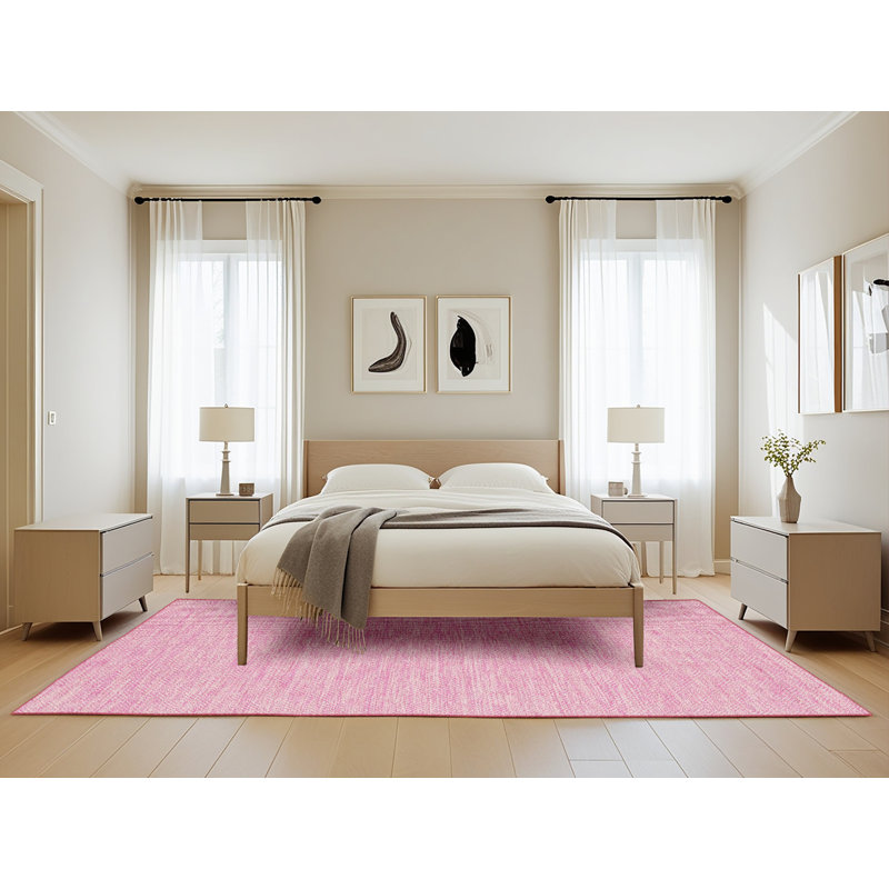 Tapis contemporain rose, Rectangle 5 pi x 8 pi