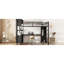 Lit mezzanine double avec rangement et bureau en métal noir, garde-robe inclus, pour les adolescents adultes, bureau en métal robuste, adultes-1604030023