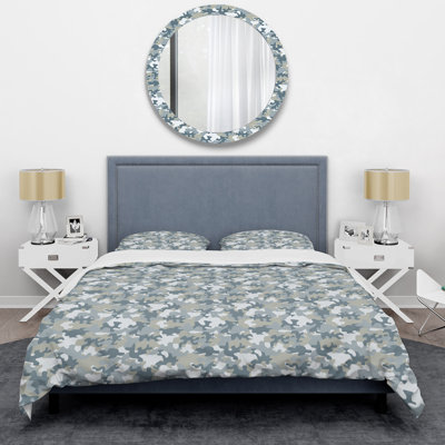 Camouflage gris tendance - ensemble de housse de couette abstrait - microfibre de polyester