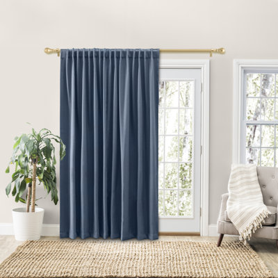Johnson Village Elegant Stripe Design Double-Wide Patio Rod Pocket Curtain Panel