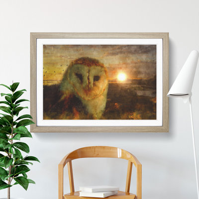 Owl at Sunset - Picture Frame Painting
