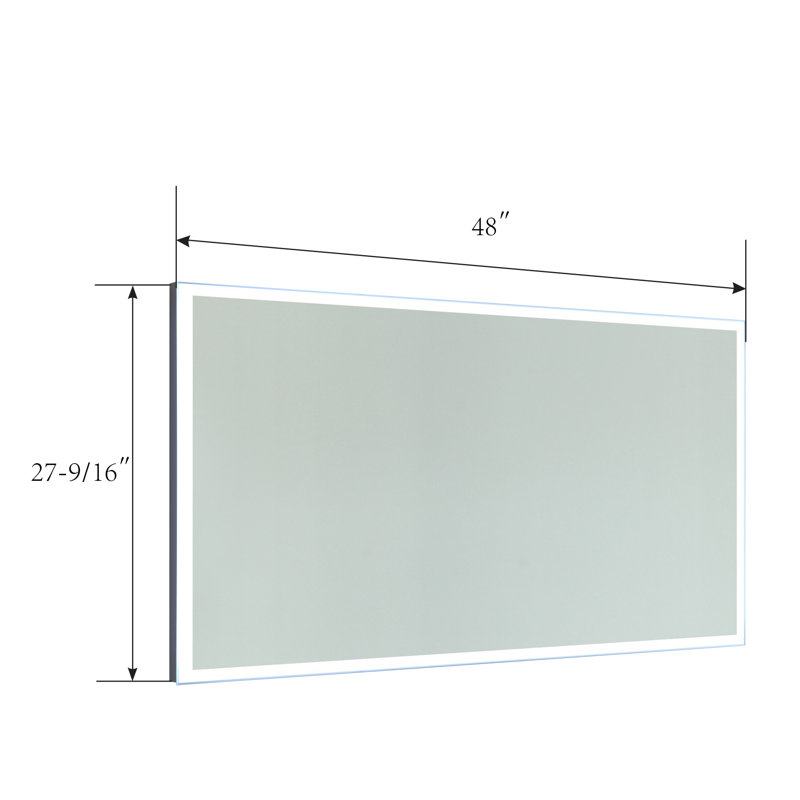 Ronan Rectangle Wall Mirror, 28" H x 48" W