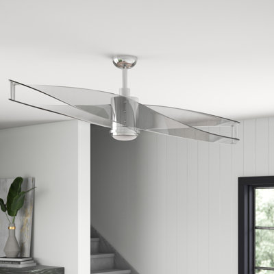 Ventilateur de plafond à DEL à 2 pales de 56 po avec télécommande et ensemble d'éclairage inclus Safford