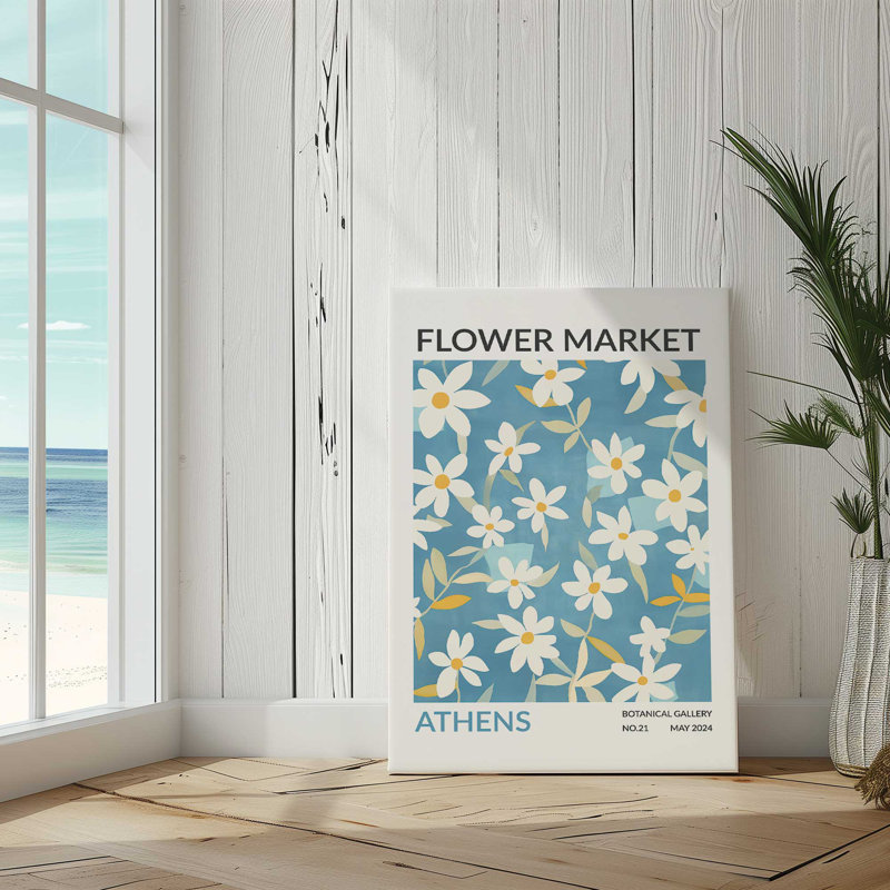Marché aux fleurs d'Athènes, Toile tendue, H 36 po x l 24 po