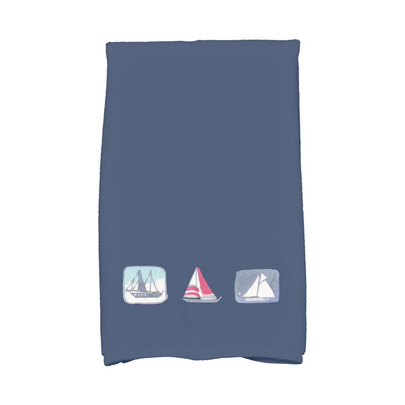 Torchon Lingebach Boat Trio, Bleu marine