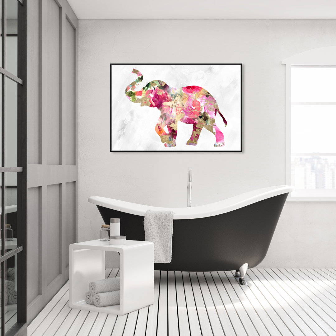 " Elephant Floral " by Oliver Gal Bungalow Rose 