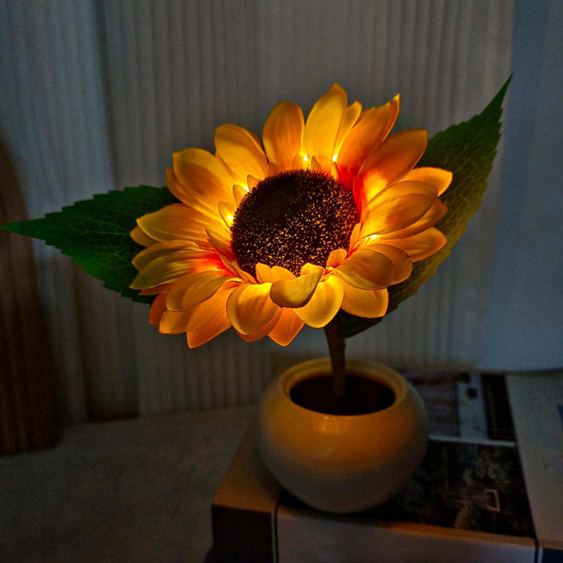 Bouton de tournesol à DEL avec éclairage de nuit