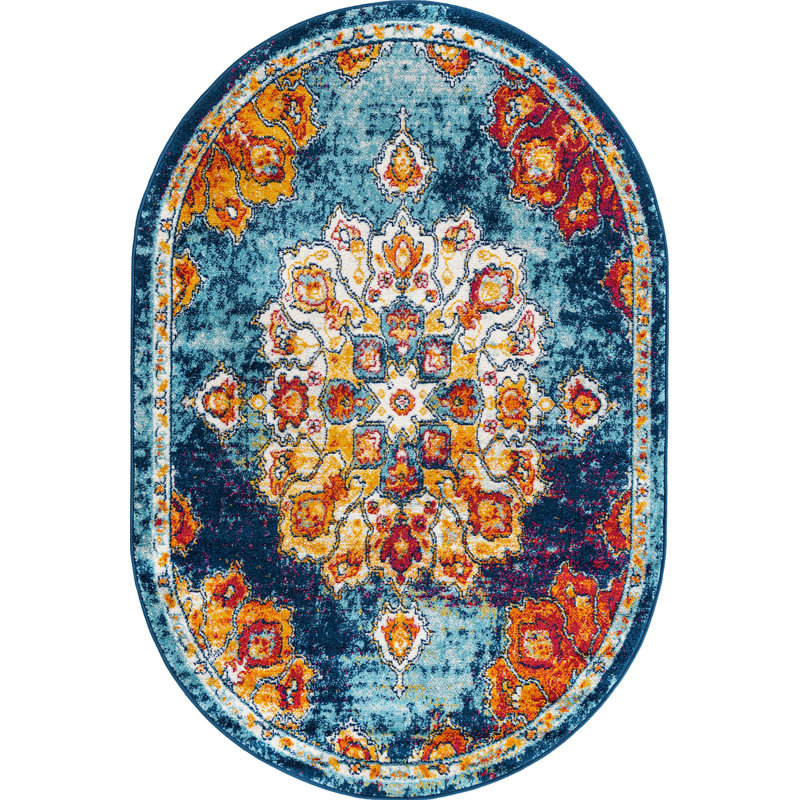 Troayurgh Oriental Indoor Rug, Oval 4' x 6'