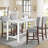 Set of 4 Mid-Century Modern Bar Stools with Backrest -  Linen Upholstered Seats & Solid Wood Legs-2105012326