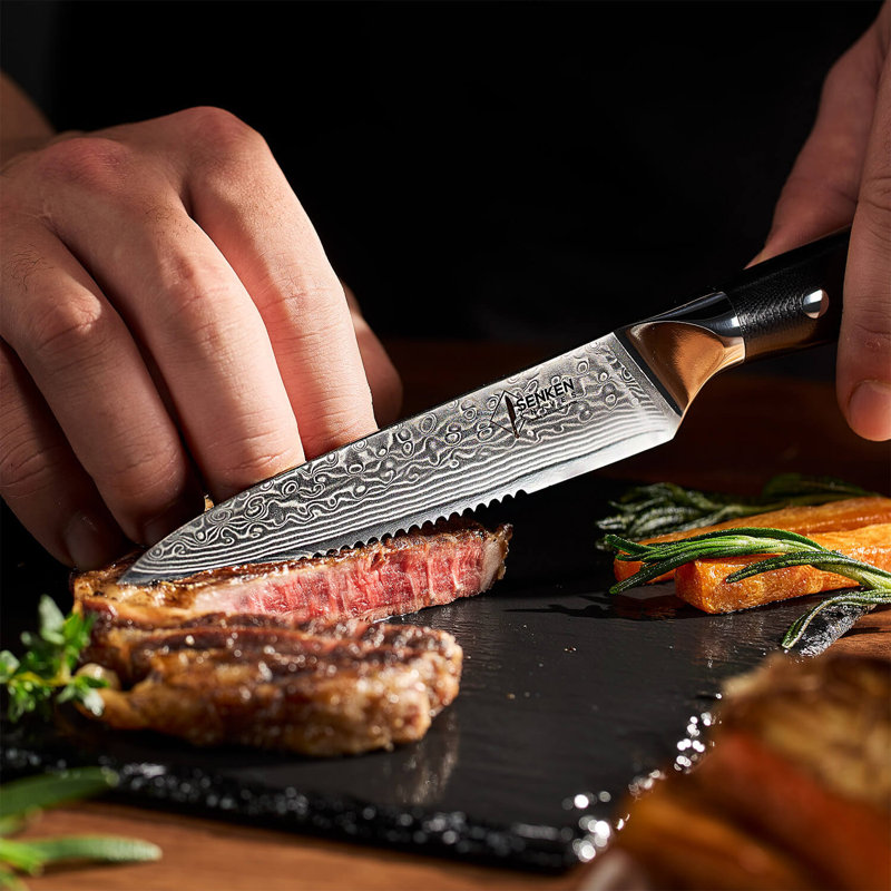 Ensemble de 4 couteaux à steak Damas avec poignée G10 - Collection Shogun - Acier japonais VG10