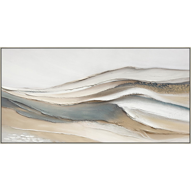 Art mural encadré Calming Flow - 59 po x 30 po - Cadre champagne
