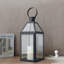34cm High Black Candle Lantern 