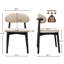 Chaise de salle à manger rembourrée en tissu de lin et de coton beige avec pieds en bois massif noir, 4 pièces