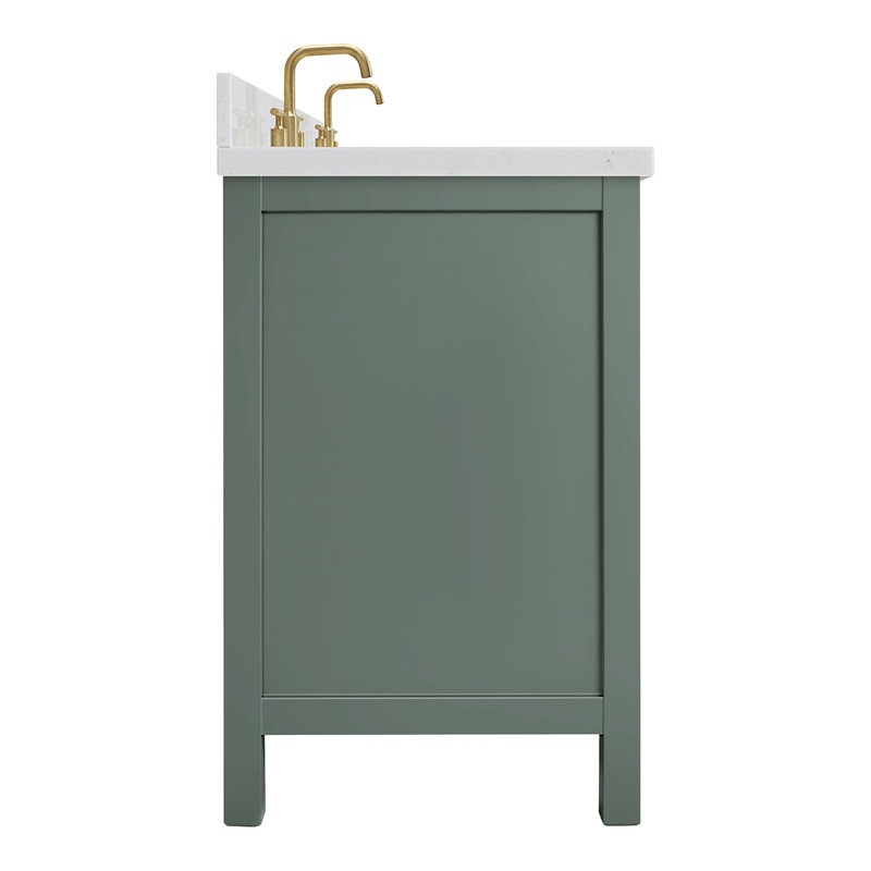 Grevera 72.25'' Double Bathroom Vanity with Top, Rectangular, Vintage Green